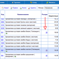 Резервирование товаров по счетам